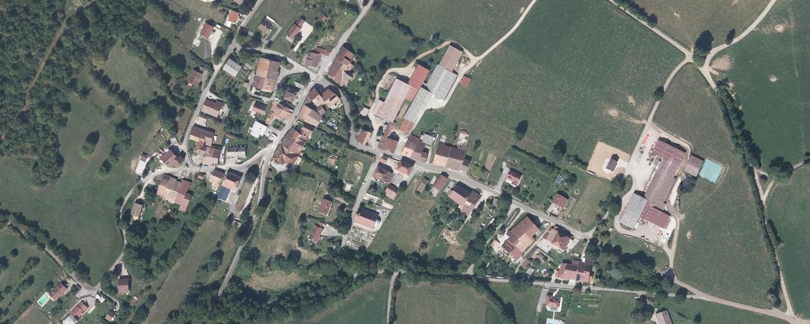 Vue aérienne de Chamole (Jura)