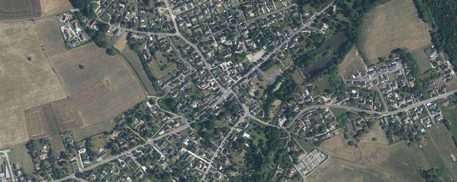 Vue aérienne de Charentilly (Indre-et-Loire)