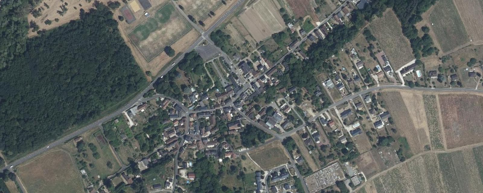 Vue aérienne de Chargé (Indre-et-Loire)