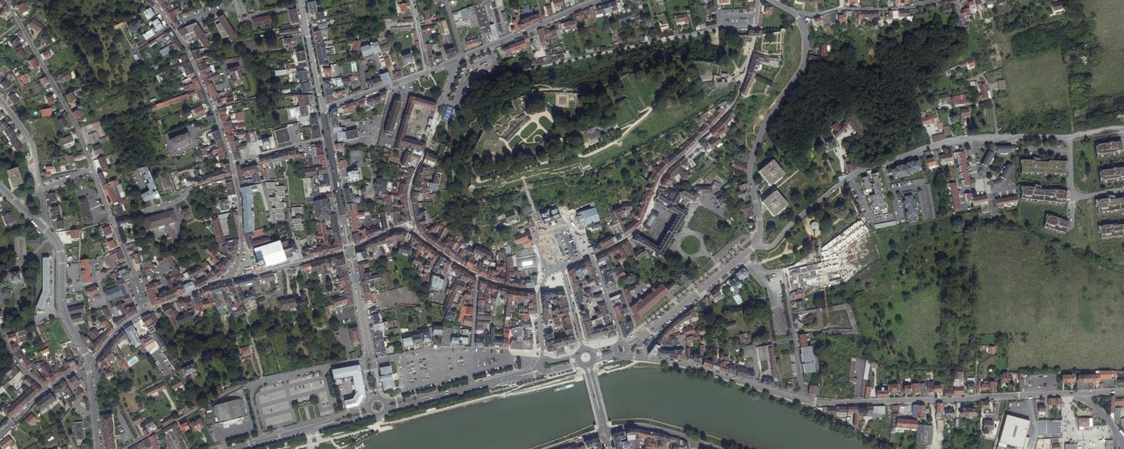 Vue aérienne de Château-Thierry (Aisne)