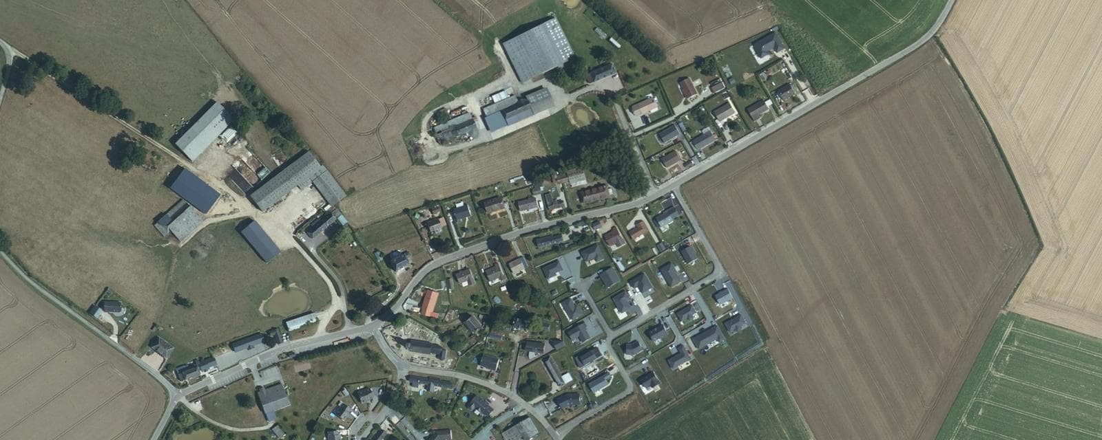 Vue aérienne de Cideville (Seine-Maritime)