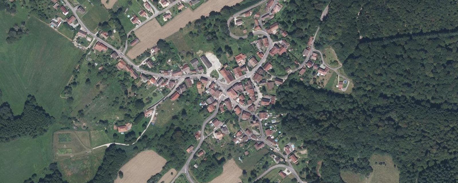 Vue aérienne de Clairegoutte (Haute-Saône)