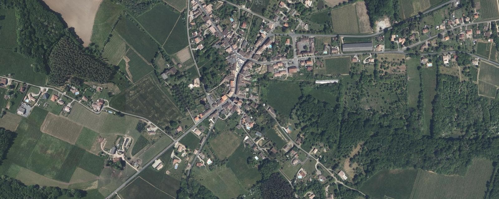 Vue aérienne de Cocumont (Lot-et-Garonne)