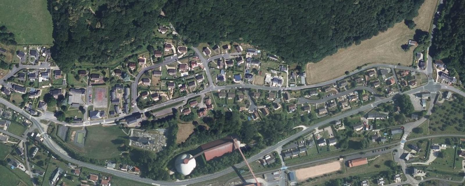 Vue aérienne de Colleville (Seine-Maritime)