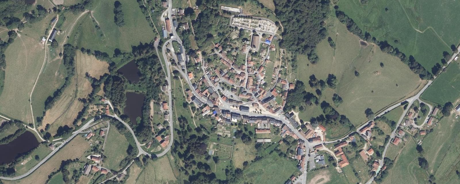 Vue aérienne de Crocq (Creuse)