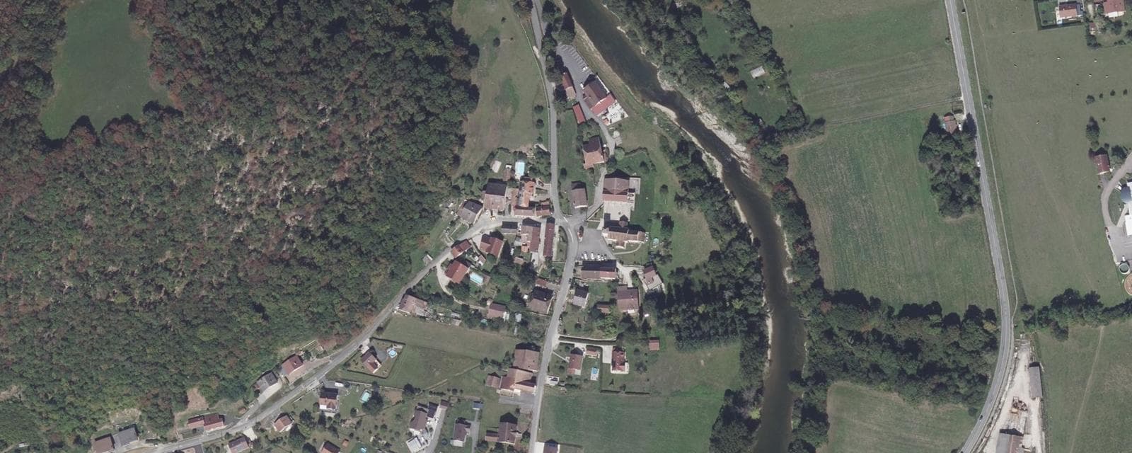 Vue aérienne de Dampjoux (Doubs)