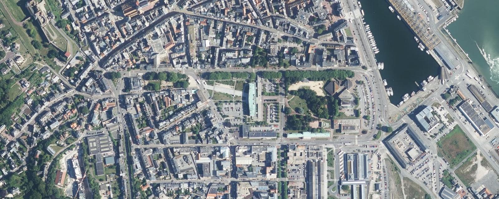 Vue aérienne de Dieppe (Seine-Maritime)