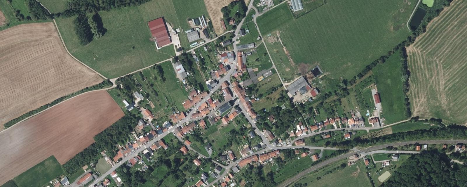 Vue aérienne de Ébersviller (Moselle)