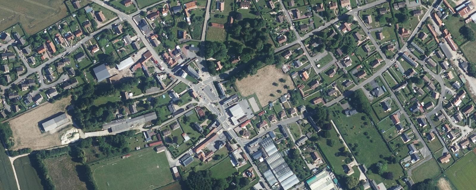 Vue aérienne de Étalondes (Seine-Maritime)