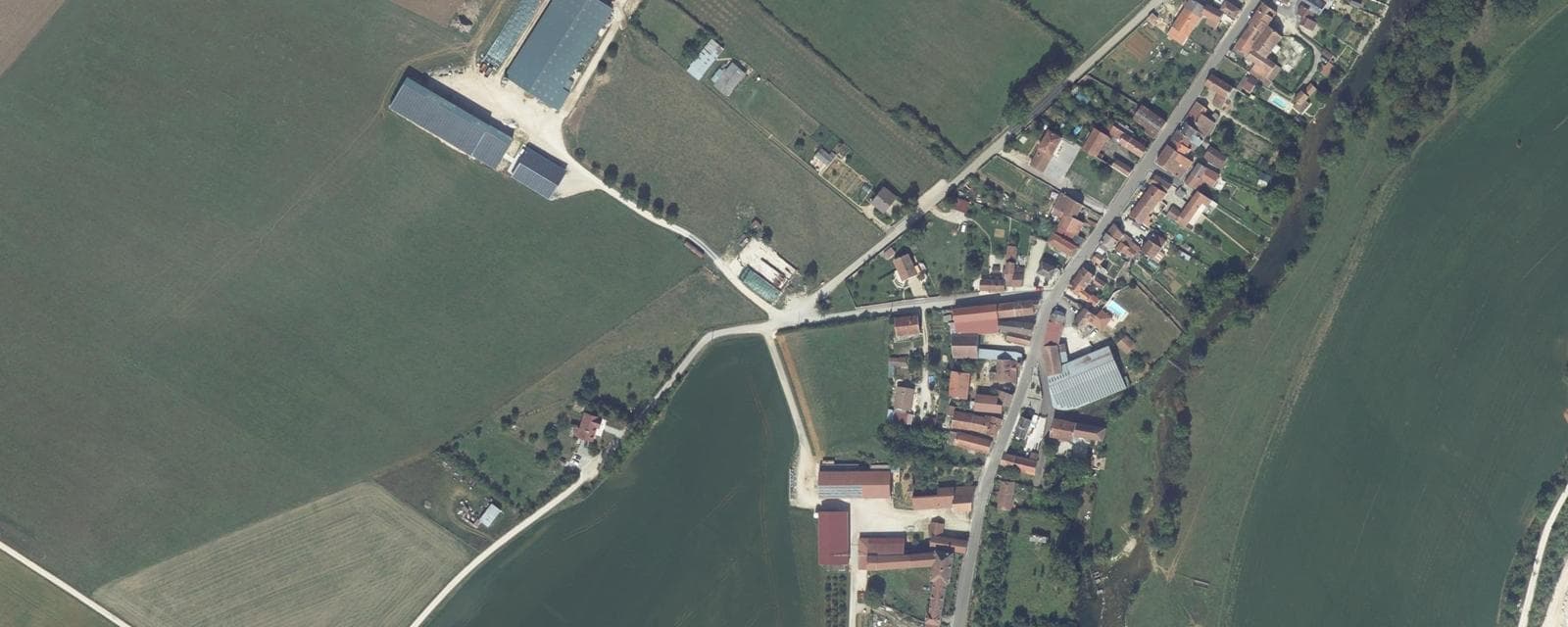 Vue aérienne de Étrochey (Côte-d'Or)