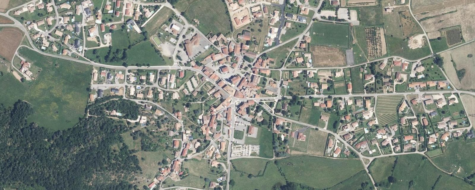 Vue aérienne de Félines (Ardèche)