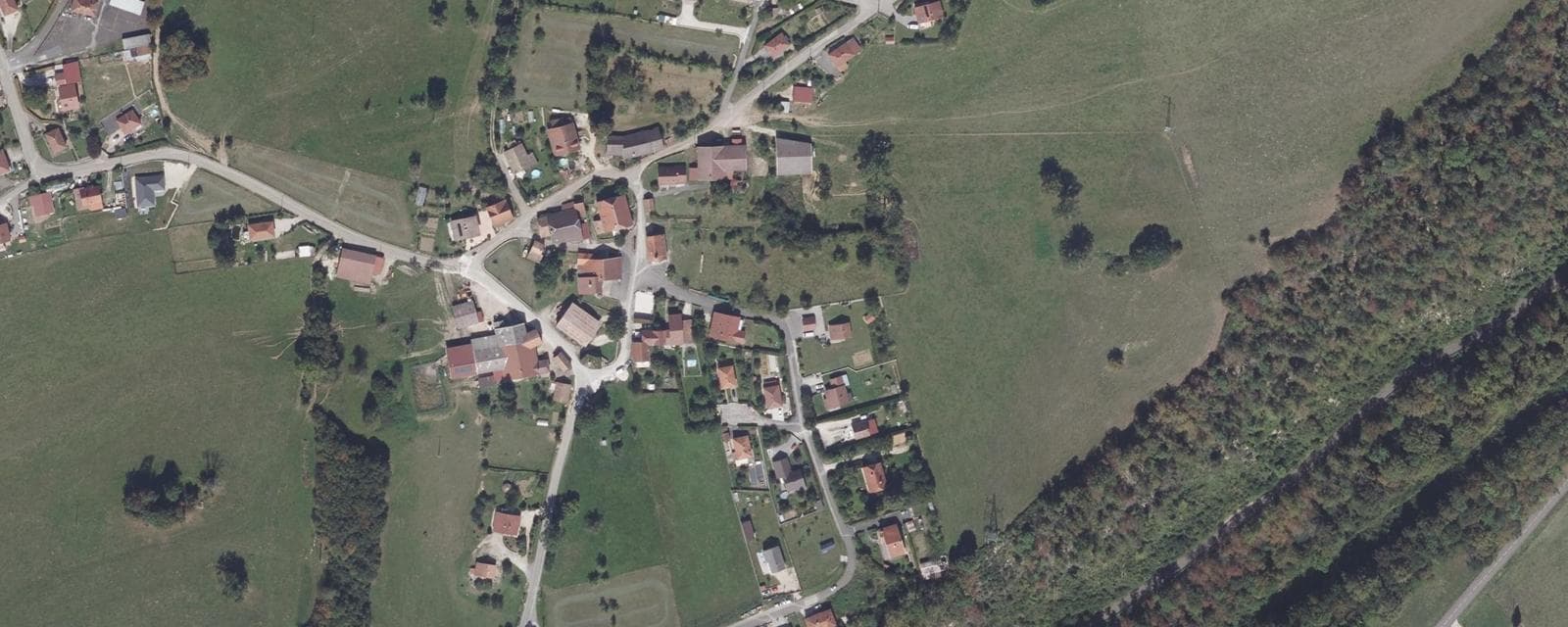 Vue aérienne de Feule (Doubs)