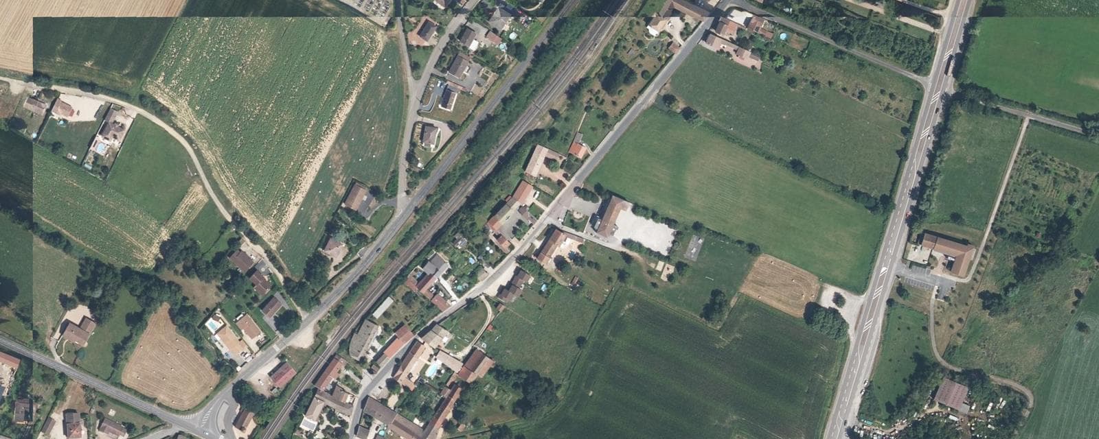 Vue aérienne de Fleurville (Saône-et-Loire)