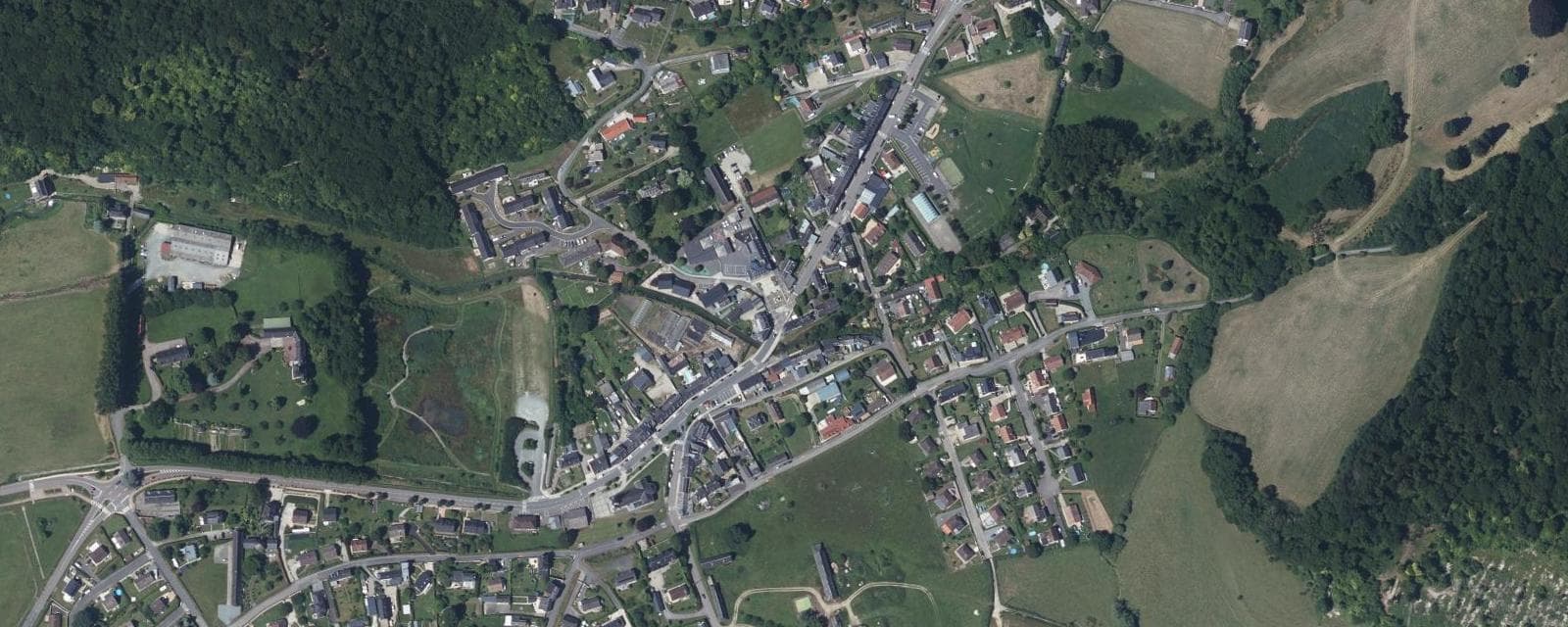 Vue aérienne de Fontaine-le-Bourg (Seine-Maritime)