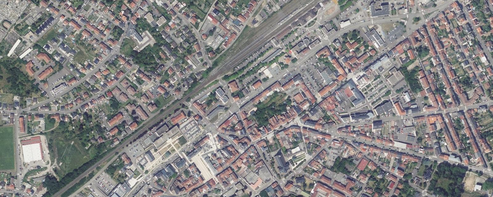 Vue aérienne de Forbach (Moselle)