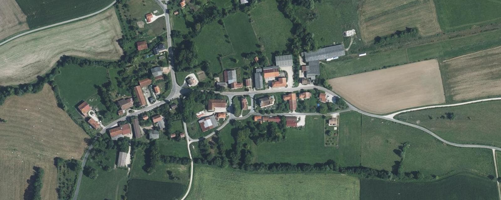 Vue aérienne de Foucaucourt-sur-Thabas (Meuse)