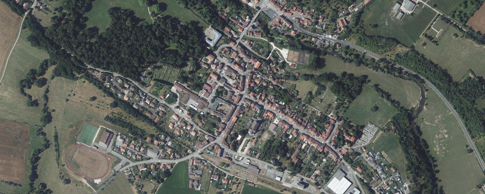 Vue aérienne de Gerbéviller (Meurthe-et-Moselle)