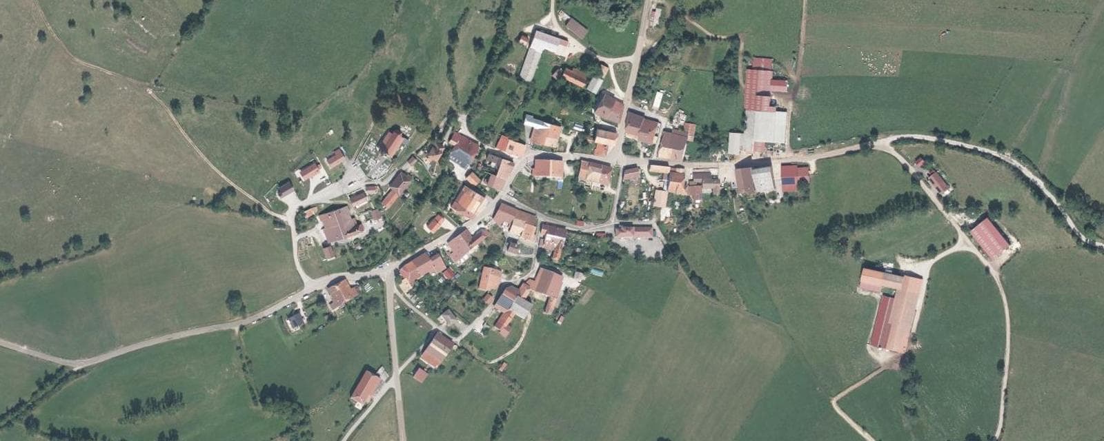 Vue aérienne de Gillois (Jura)