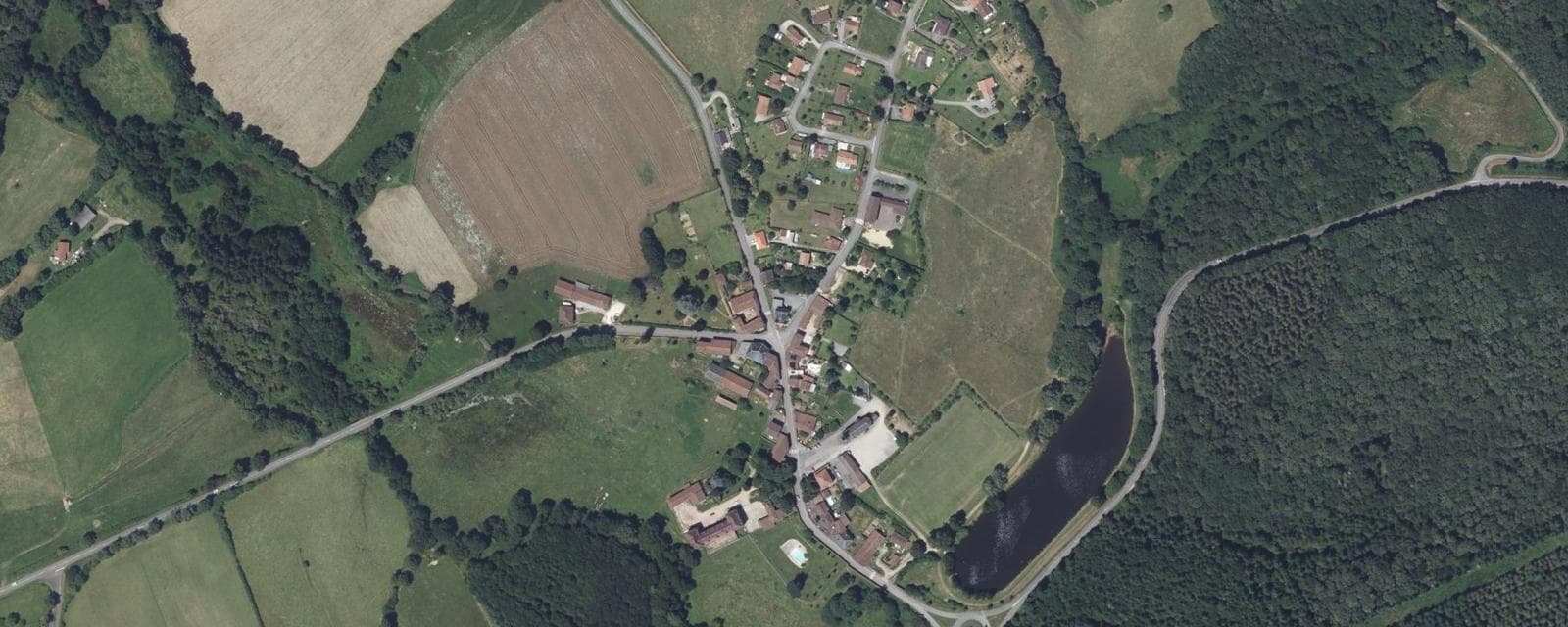 Vue aérienne de Gorre (Haute-Vienne)