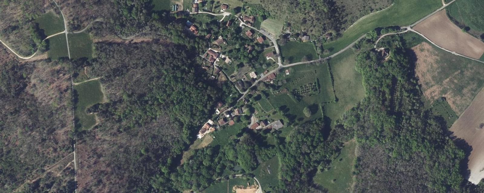 Vue aérienne de Grun-Bordas (Dordogne)