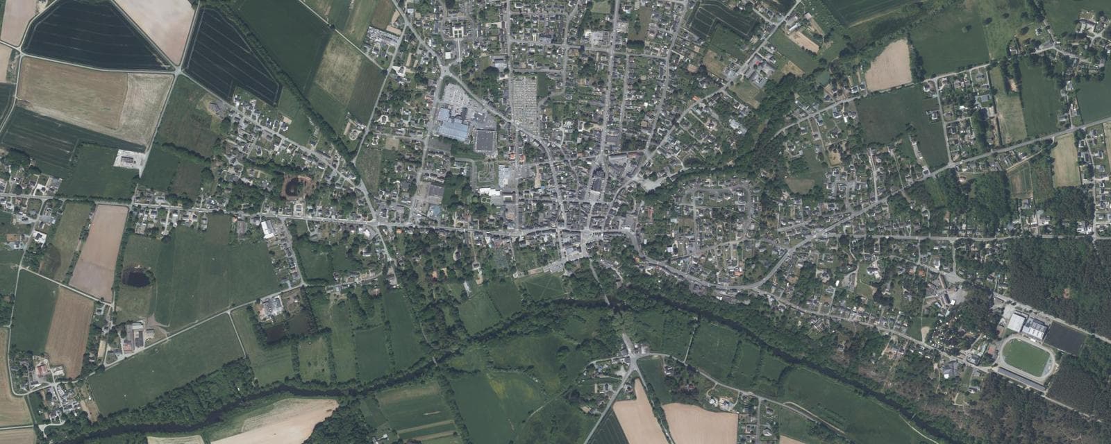 Vue aérienne de Guémené-Penfao (Loire-Atlantique)