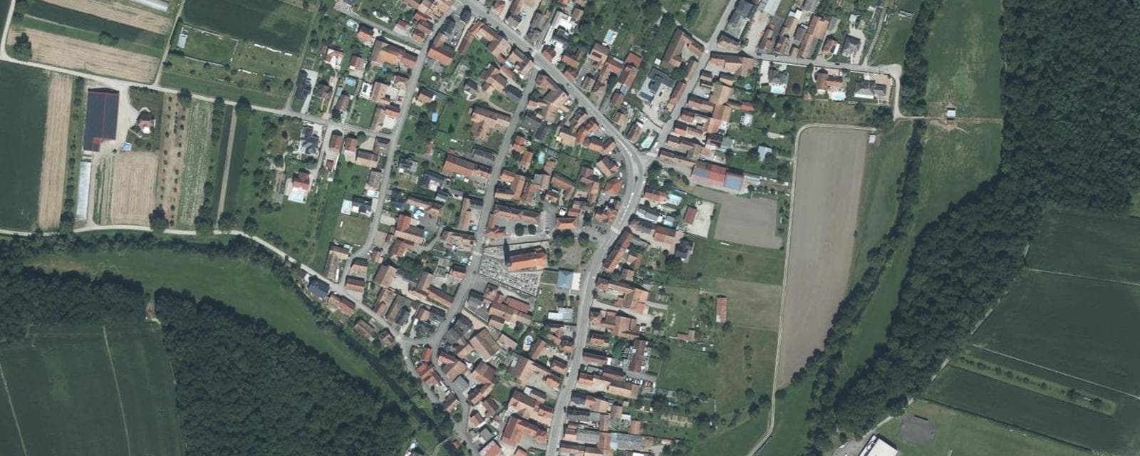 Vue aérienne de Herbsheim (Bas-Rhin)