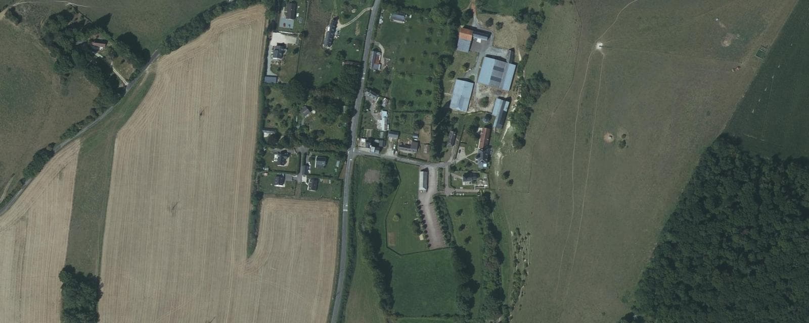 Vue aérienne de Héronchelles (Seine-Maritime)