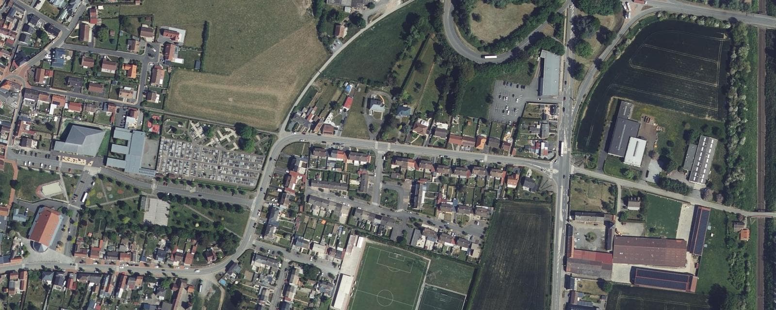 Vue aérienne de Hordain (Nord)