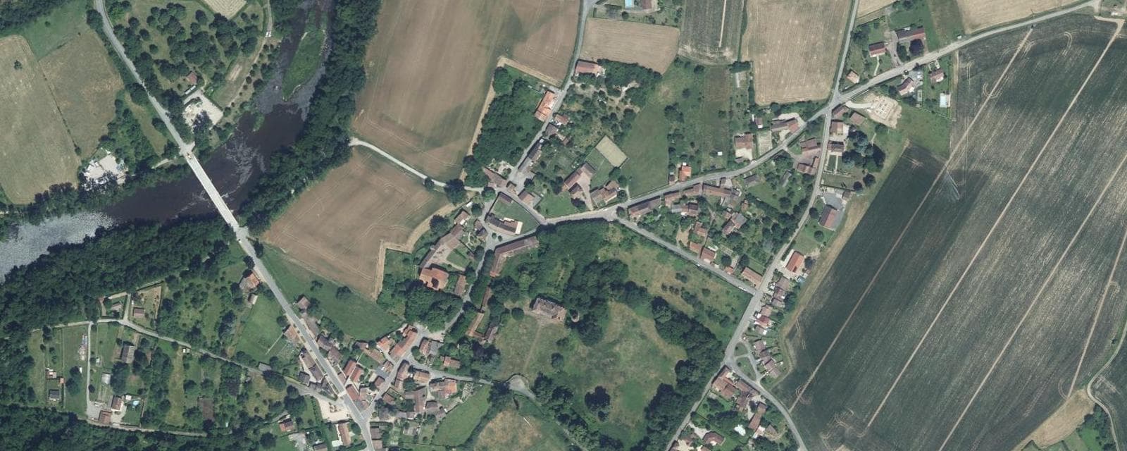 Vue aérienne de Jenzat (Allier)