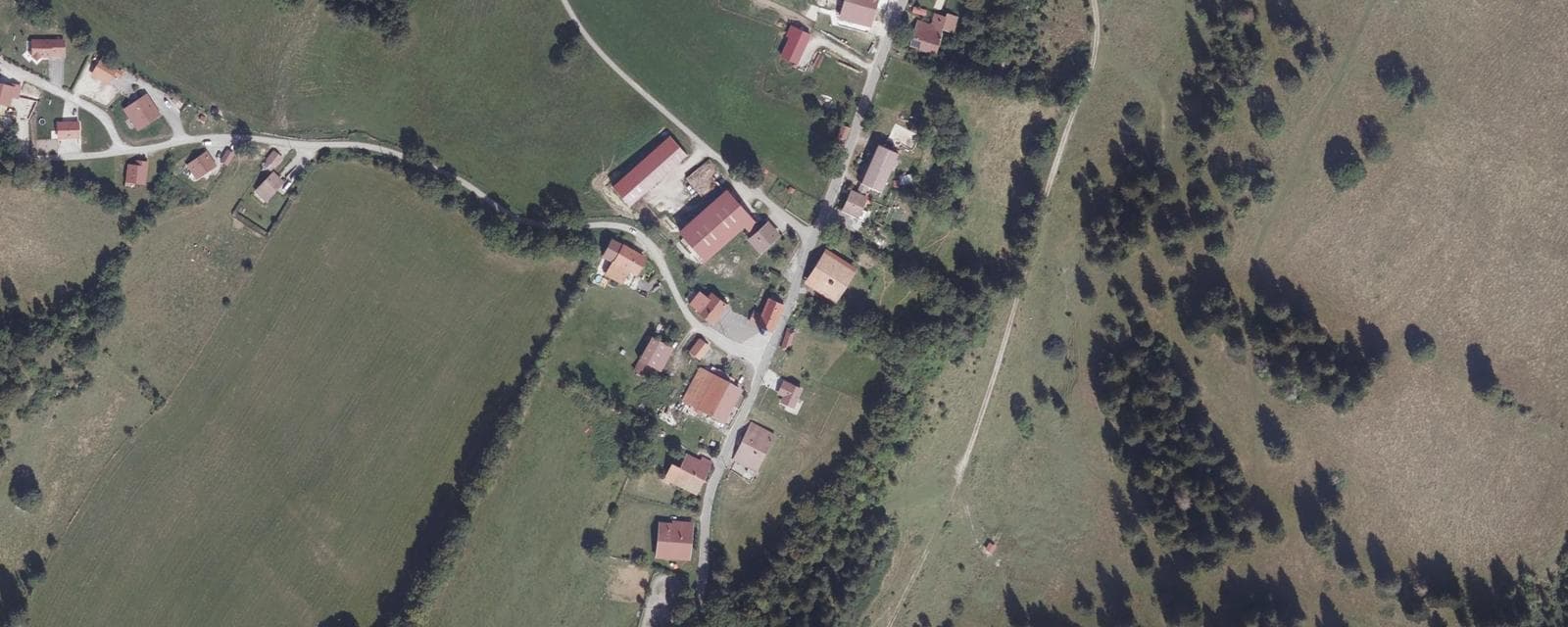 Vue aérienne de La Bosse (Doubs)