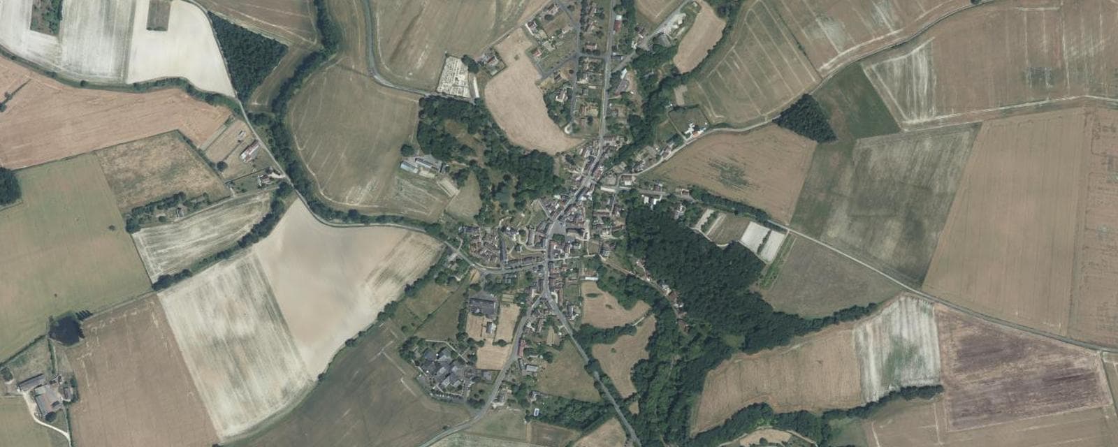 Vue aérienne de La Celle-Guenand (Indre-et-Loire)
