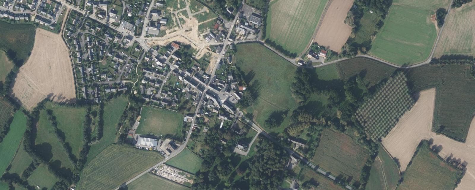 Vue aérienne de La Chapelle-Chaussée (Ille-et-Vilaine)