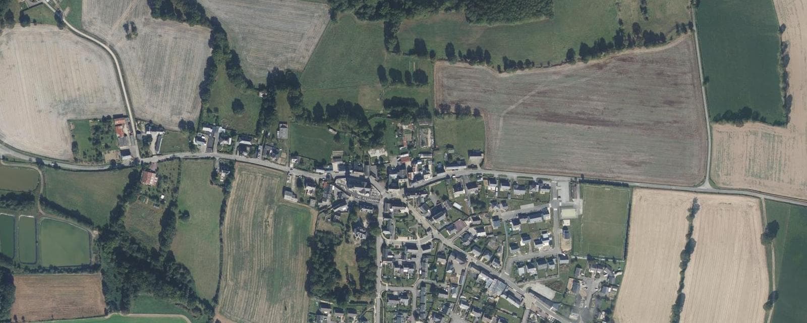 Vue aérienne de La Chapelle-Erbrée (Ille-et-Vilaine)