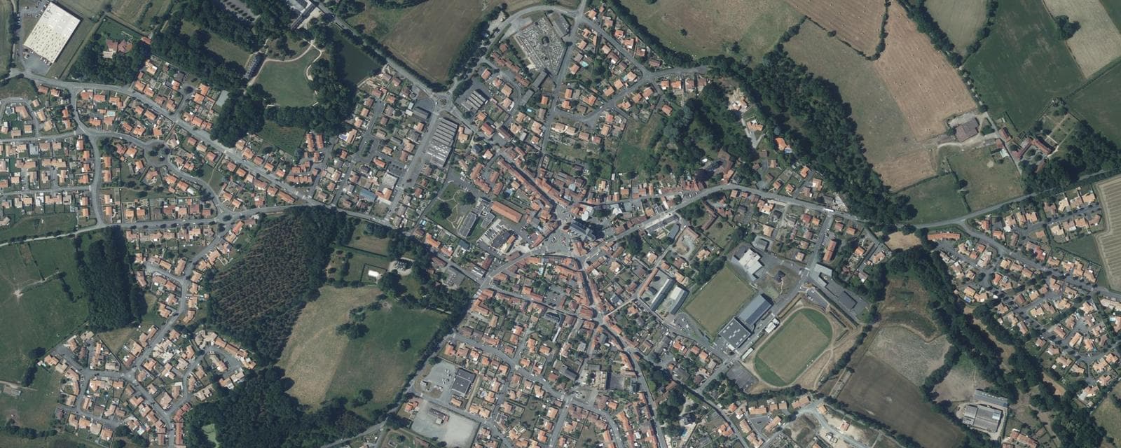 Vue aérienne de La Gaubretière (Vendée)