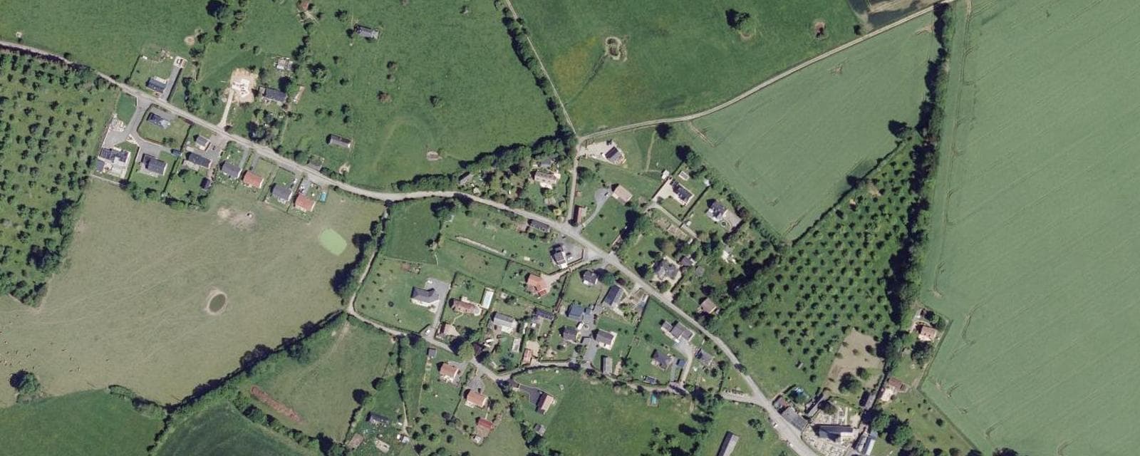 Vue aérienne de La Lande-Saint-Léger (Eure)