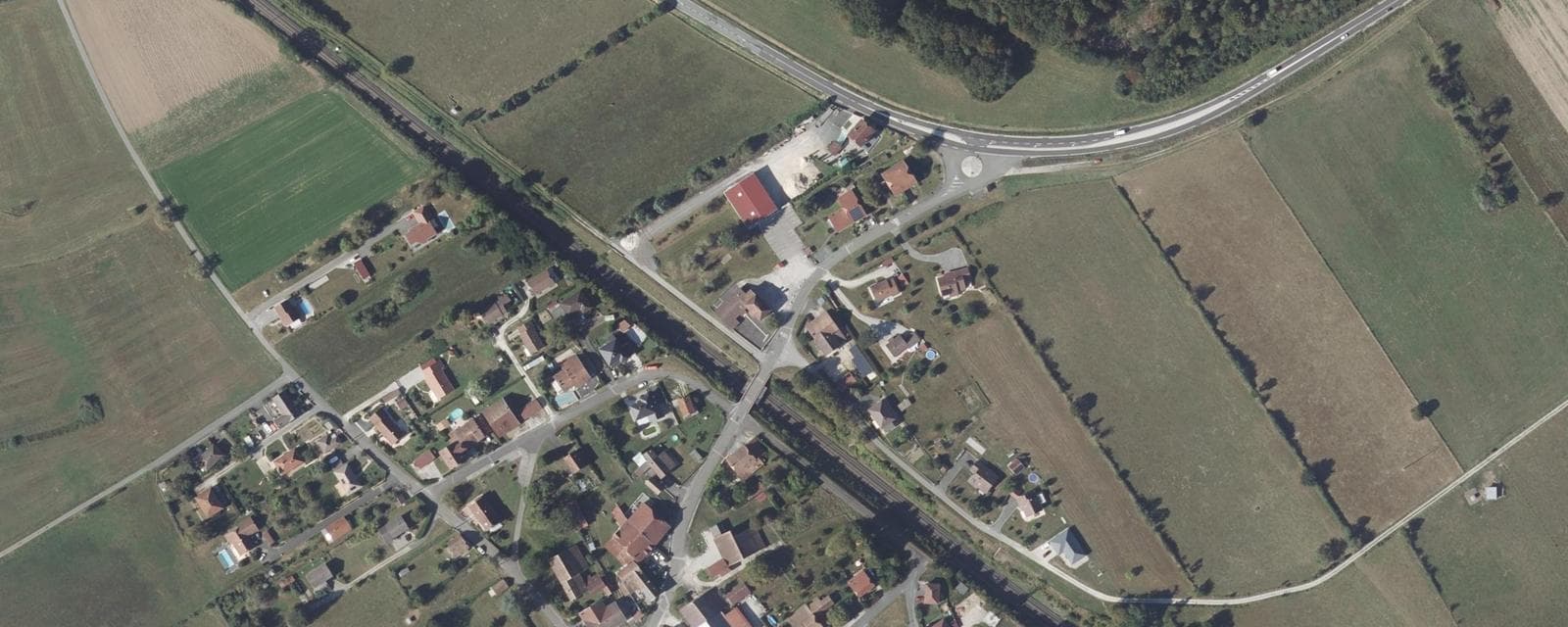 Vue aérienne de La Prétière (Doubs)