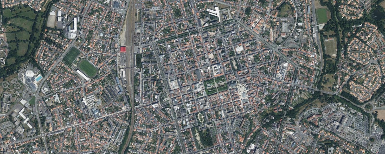Vue aérienne de La Roche-sur-Yon (Vendée)