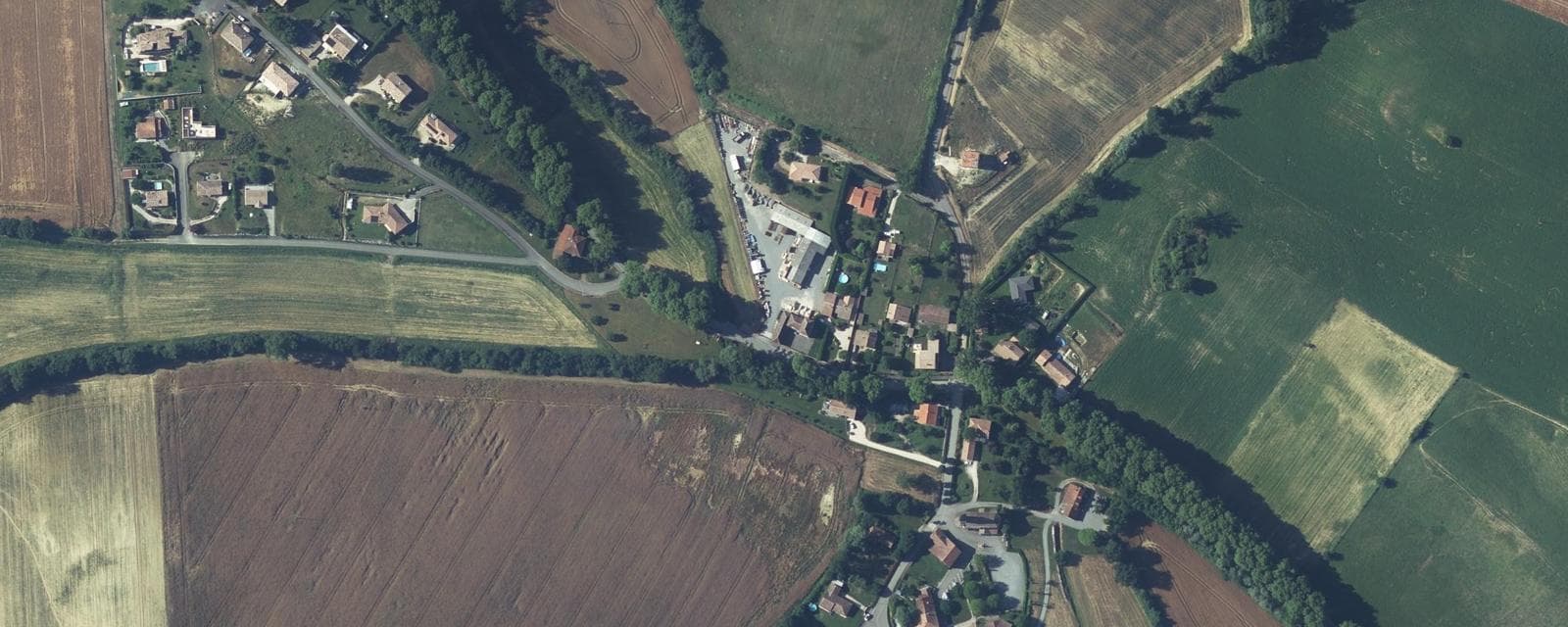 Vue aérienne de Labastide-Paumès (Haute-Garonne)