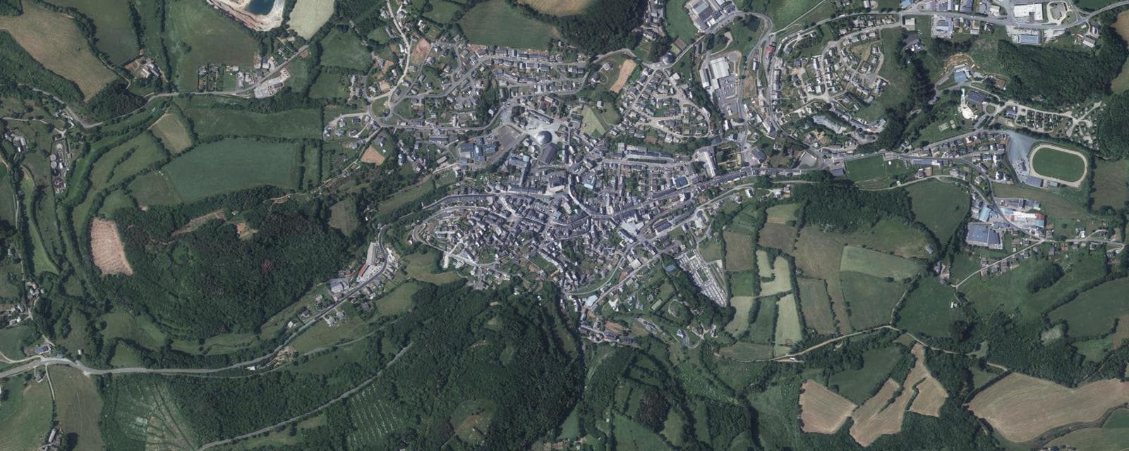 Vue aérienne de Lacaune (Tarn)