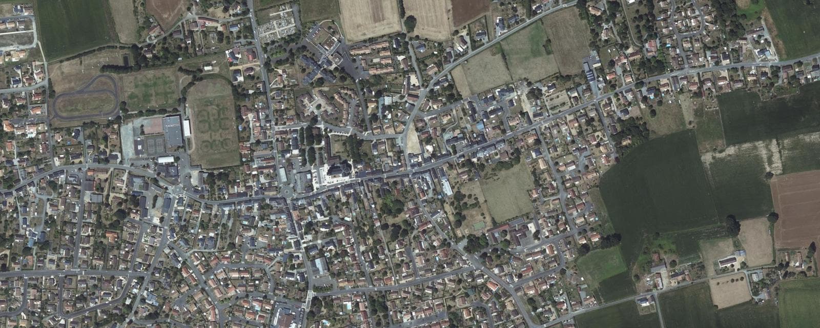 Vue aérienne de Laigné-Saint-Gervais (Sarthe)