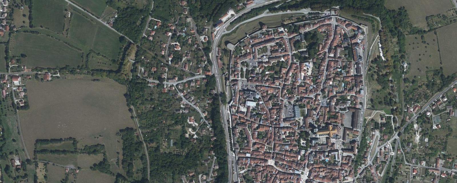 Vue aérienne de Langres (Haute-Marne)