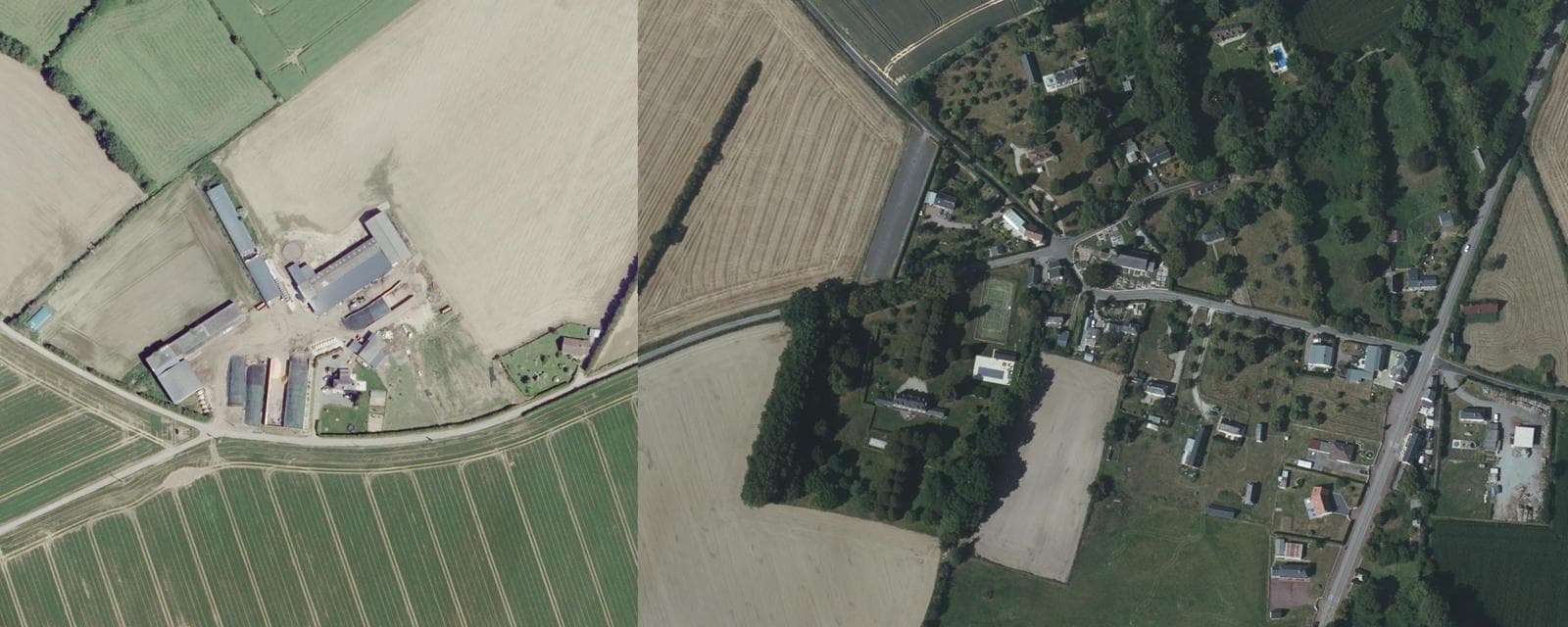 Vue aérienne de Le Planquay (Eure)