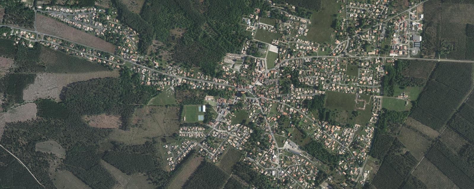 Vue aérienne de Le Porge (Gironde)