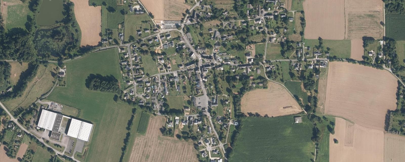 Vue aérienne de Les Fougerêts (Morbihan)