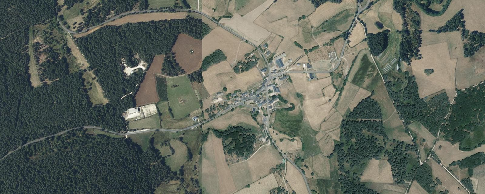 Vue aérienne de Les Monts-Verts (Lozère)