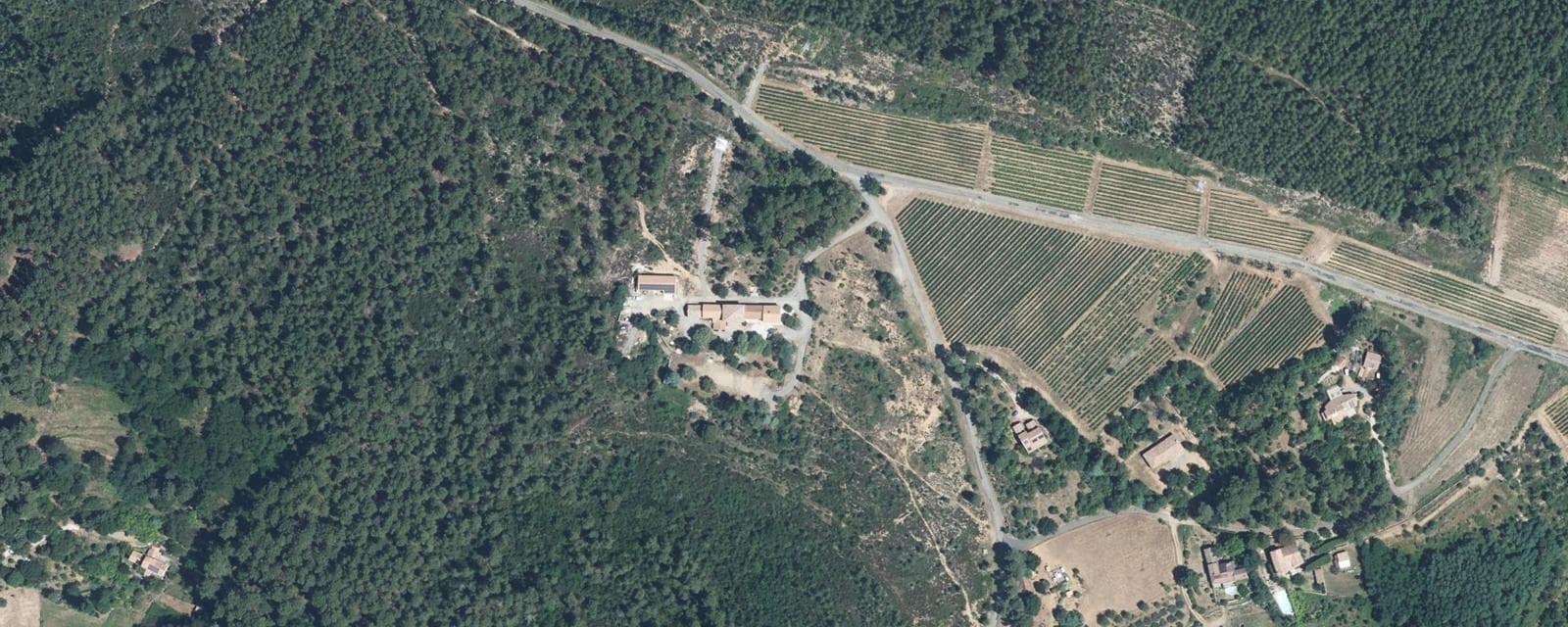 Vue aérienne de Les Salelles (Ardèche)