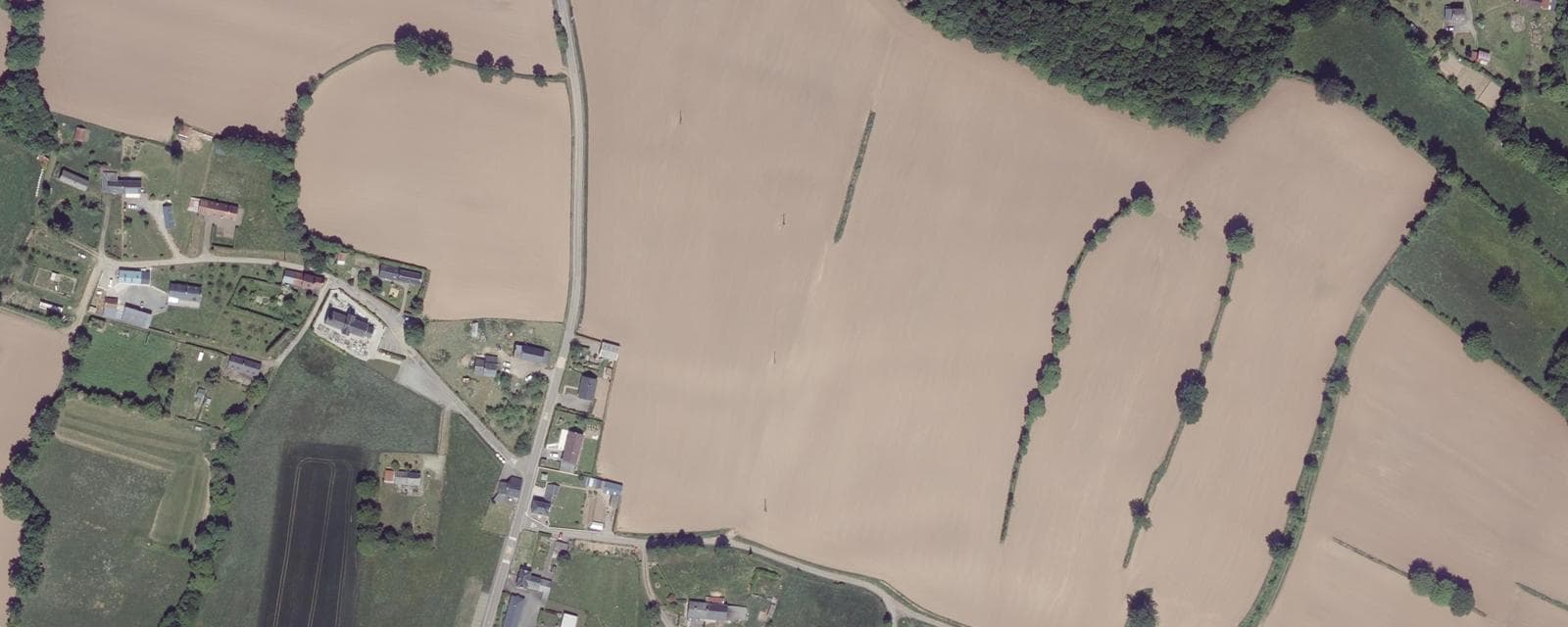 Vue aérienne de Lingeard (Manche)