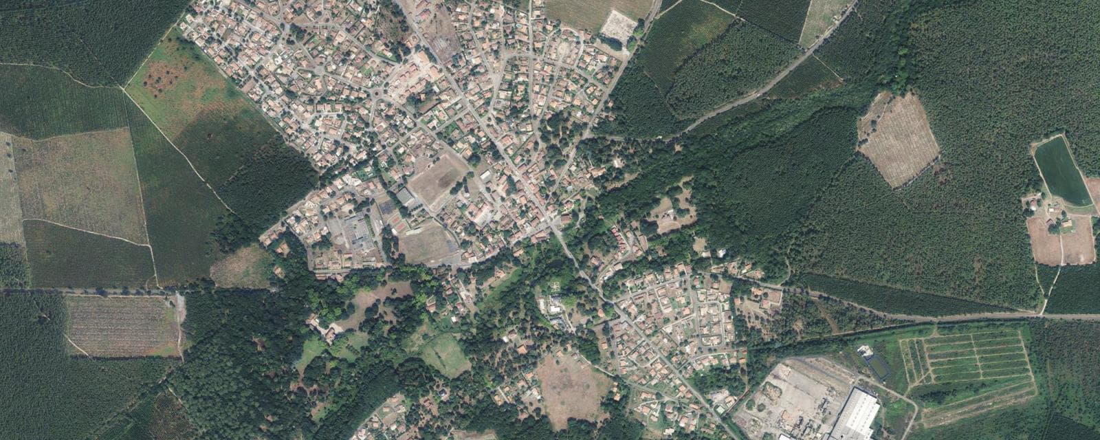 Vue aérienne de Linxe (Landes)