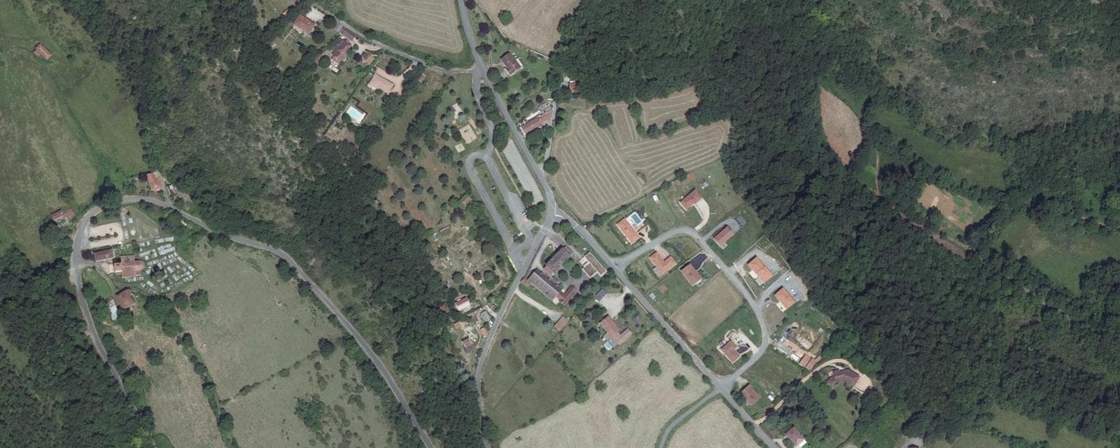 Vue aérienne de Lunan (Lot)