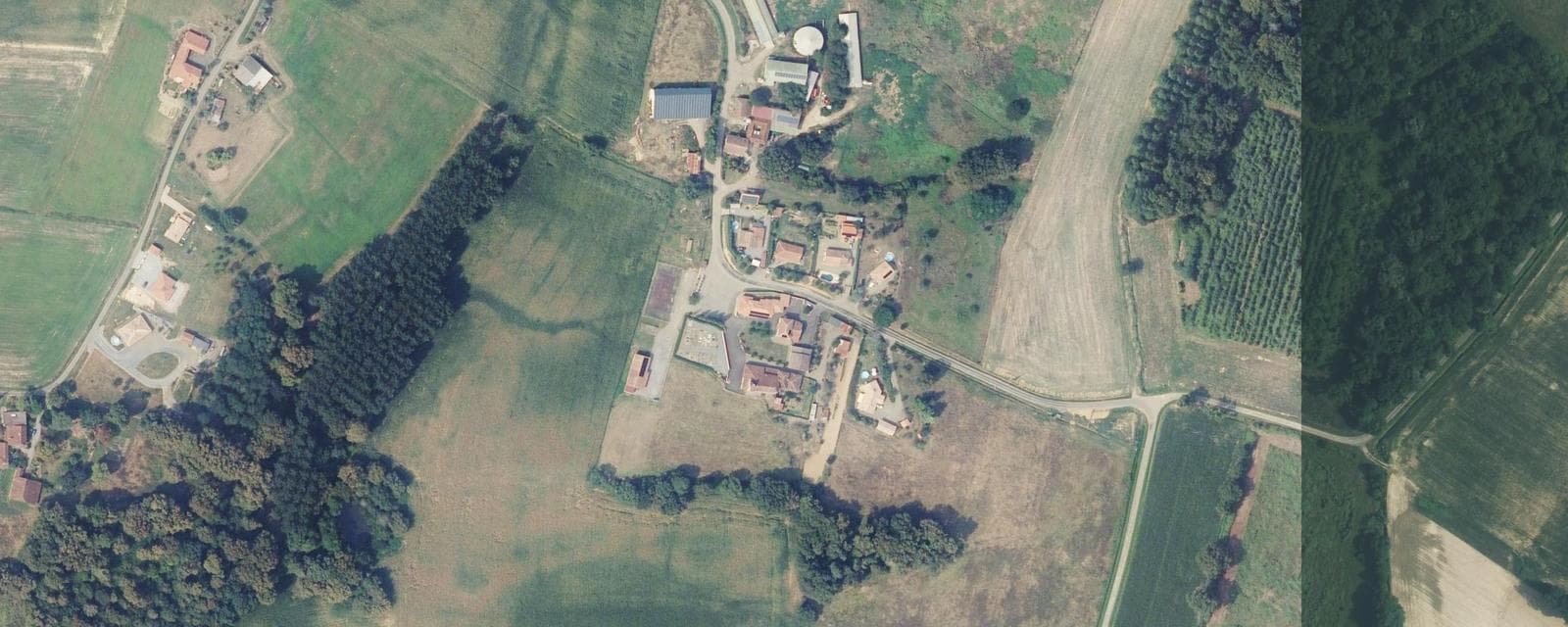 Vue aérienne de Lussagnet (Landes)